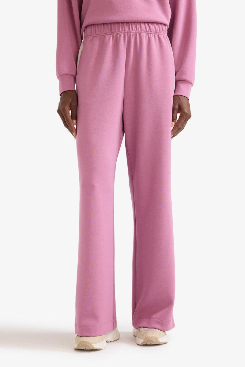 ديفاكتو بنطلون برجل واسع وايد ليج ملمس ناعم  وردي من DeFactoFit - Image 5